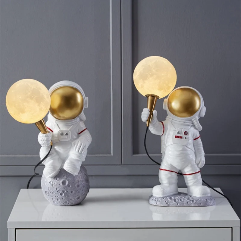 

Astronaut Lamp Study Bedroom Room Decor Astronaut Table Lamp 3D Moon Night Light Wall Lamp Space Man Desk Lamp Cartoon Art Light