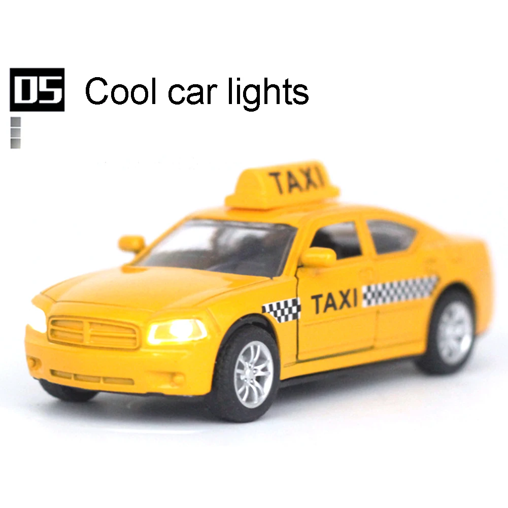 NEUE 1/32 Diecast Legierung Taxi Ziehen Auto Modell Mit Led Sound Musik Kinder Bildung Hobby Spielzeug