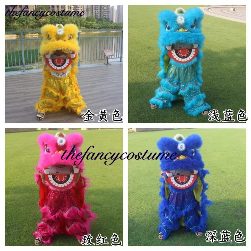 2-5 età 12 pollici Royal Lion Dance Mascot Costume Kid Children Cartoon puntelli gioco evento che esegue il carnevale del partito del vestito di natale