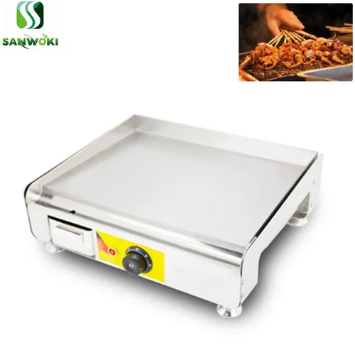 Electric stove Teppanyaki grill stainless steel flat plate steak frying giddle squid tofu baked cake cold noodle machine