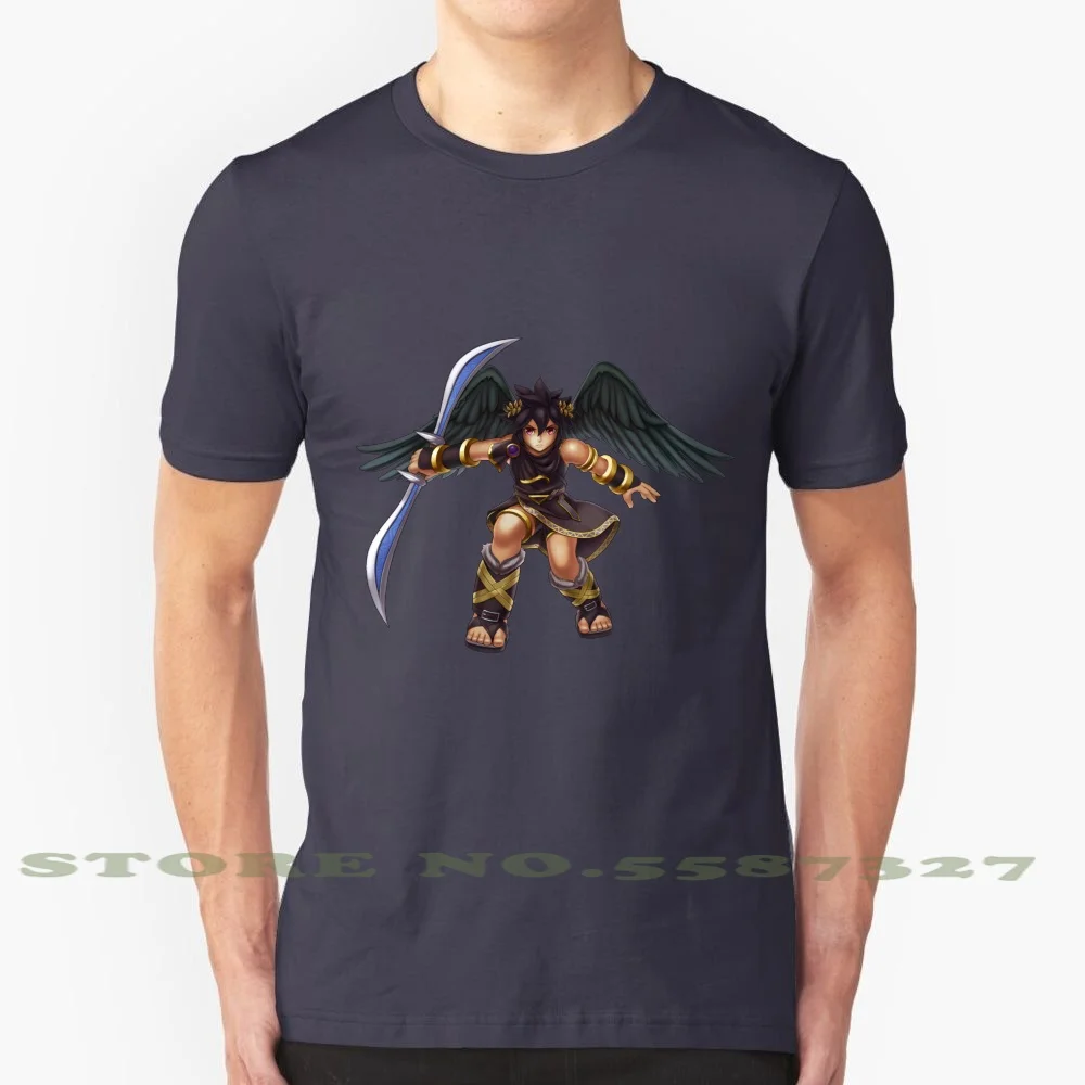 Dark Pit 100% Pure Cotton T-Shirt Dark Pit Kid Icarus Uprising Angel Smash Brothers Wii U 3Ds Anime Hybridmink Video Game