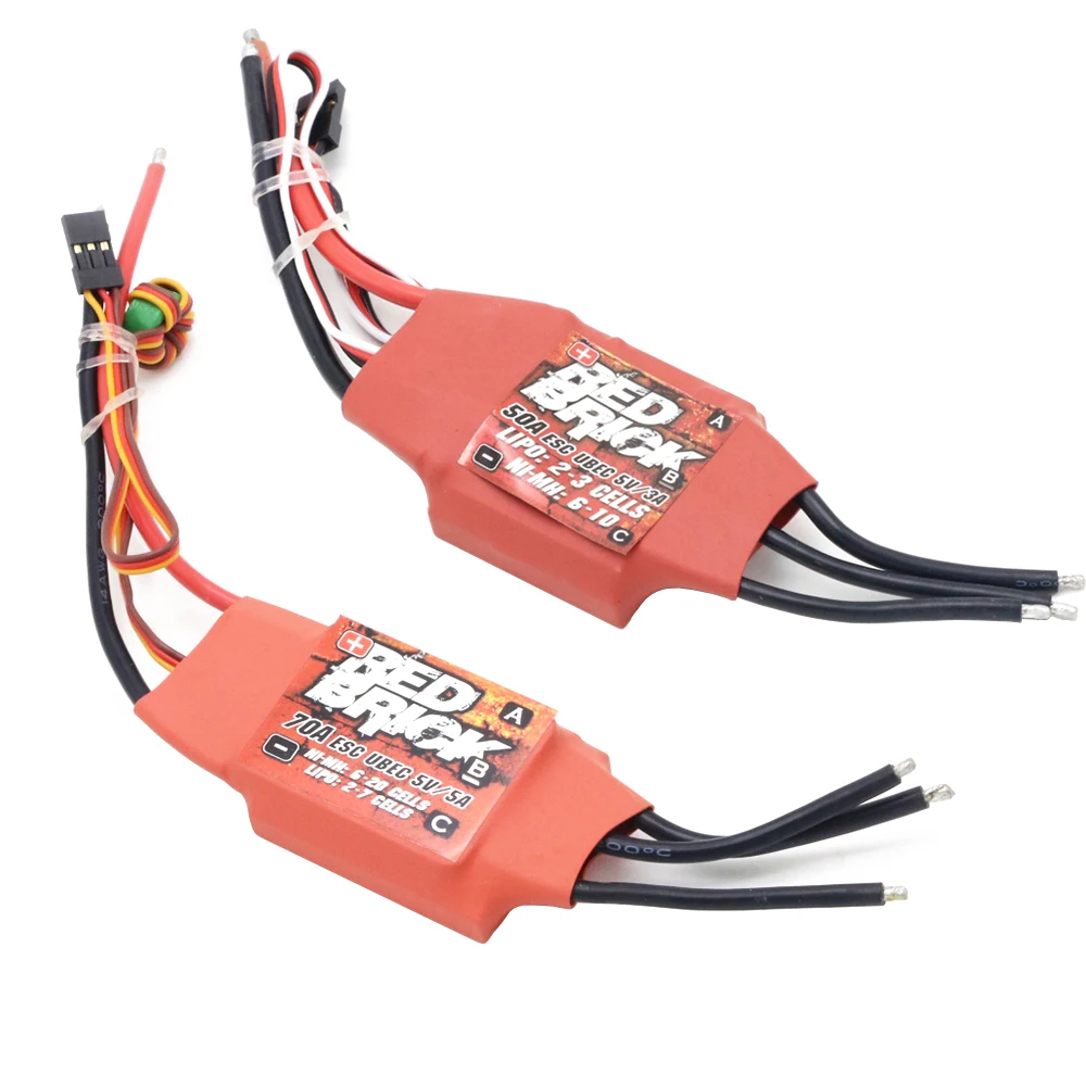 1pcs Red Brick ESC 50A/70A/80A/100A/125A/200A Brushless ESC Electronic Speed Controller 5V/3A 5V/5A BEC For FPV Multicopter