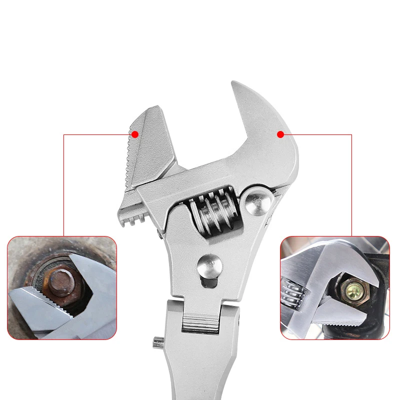 Cờ Lê Có Thể Điều Mô Men Xoắn Cờ Lê Có Thể Xoay Và Gập 180 Độ Nhanh Cờ Lê Vặn Ống Phòng Tắm Công Cụ Sửa Chữa 10 Inch