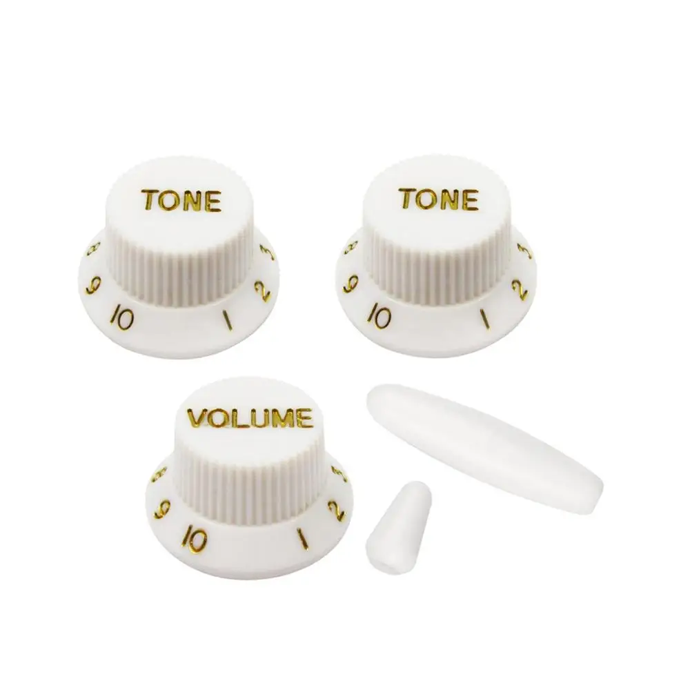 NEW Set of Plastic Electric Guitar Knobs Volume Tone Control 2T1V + Switch Tip + Whammy Bar Tip for ST Guitar Accessories