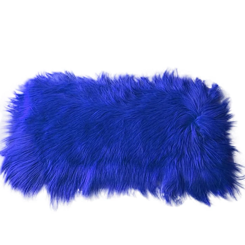 

High quality long straight hair Goat Fur Skin custom color goat fur plate for garment