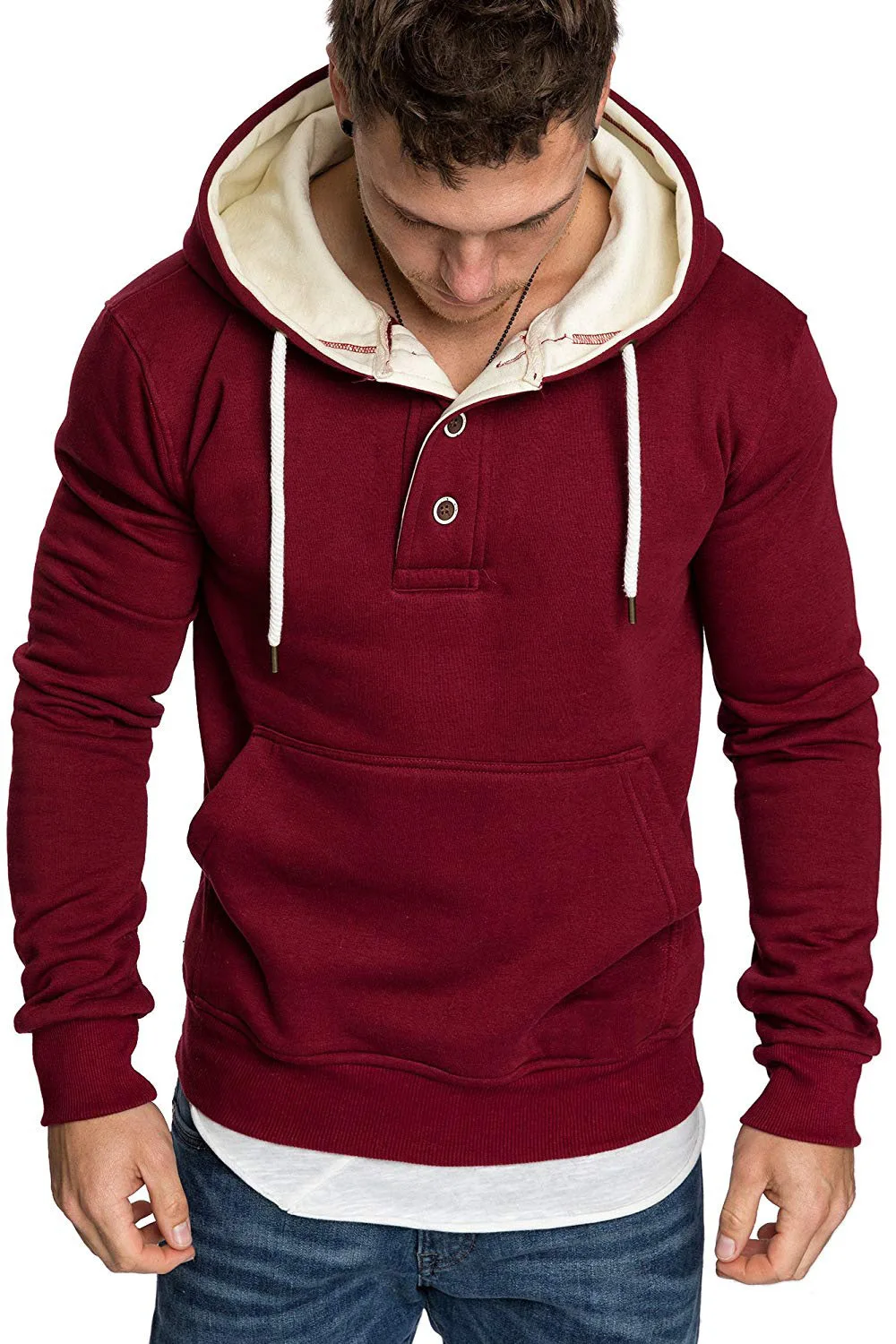 Solid Button Pocket Hoodies Men Sweatshirts 2023 Rapper Hip Hop Hooded Pullover Sweatershirt Male Clothes Sudadera Hombre