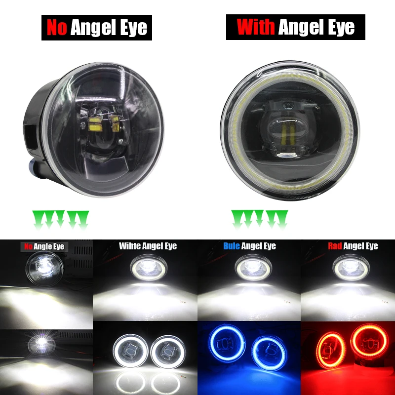 Cawanerl For Nissan X-Trail T31 Car H11 4000LM LED Bulb Fog Light Angel Eye DRL 12V Styling 2007 2008 2009 2010 2011 2012 2013