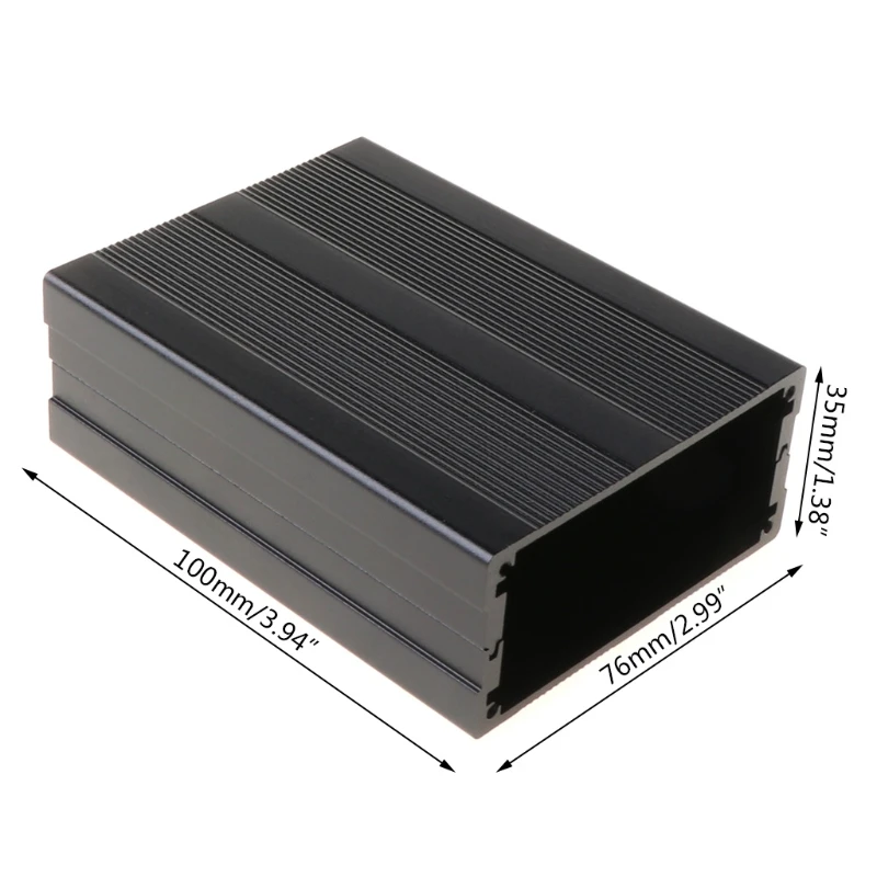 2024 New Black 100x76x35mm Corrosion Resistant Aluminum  Split Body Aluminum Box Enclosure Case Project Electronic DIY