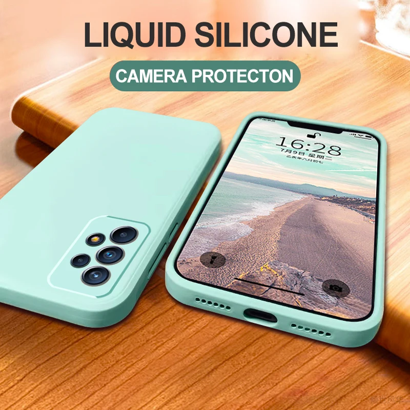 a52s 5g a52 a32 4g Case For Samsung A52S A 52S A 52 4G 5G Liquid Square Silicone Funda Cover for Galaxy S22 Ultra A32 A 52 Case