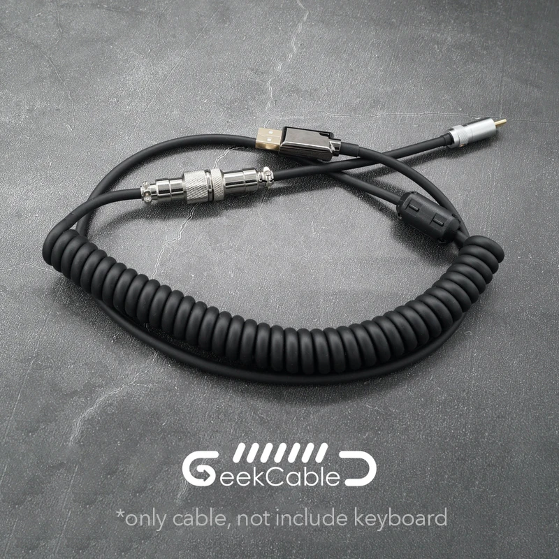 GeekCable Handmade Customized Mechanical Keyboard Cable USB Spiral Data Cable Black Entry Model Basic Model