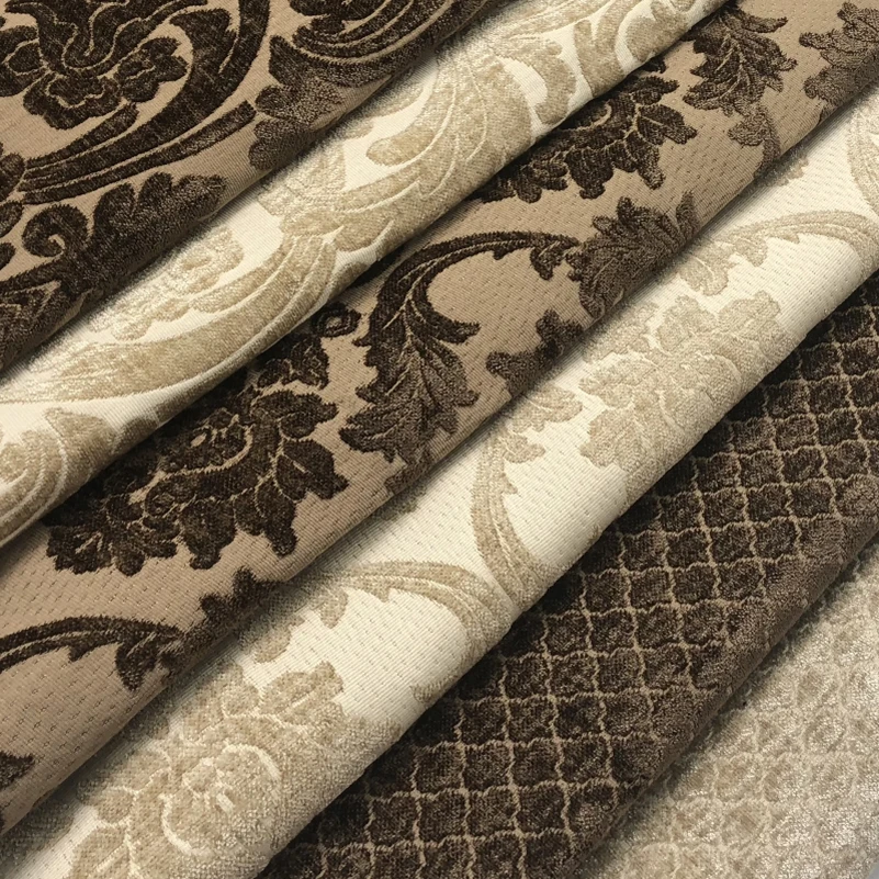 European Style Jacquard Chenille Velvet Fabric, Home Decoration Accessories, Upholstery Textile, High Quality