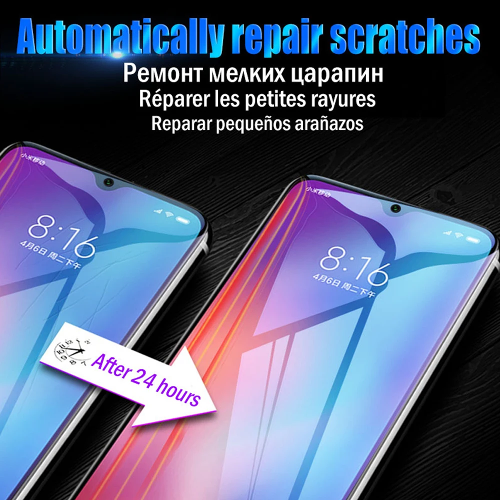 Protector de pantalla de cubierta completa suave para xiaomi mi play Poco C3 X3 X2 M2 F2 pro, película de hidrogel no de vidrio Pocophone F1, película protectora