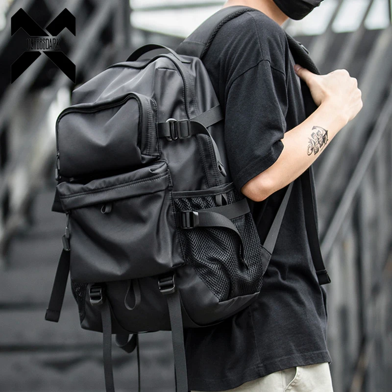 Hip Hop Men\'s Backpacks 2021 Waterproof 15 Inch Laptop Backpack Ribbon Streetwear Unisex High Street Travel School Bags WB251