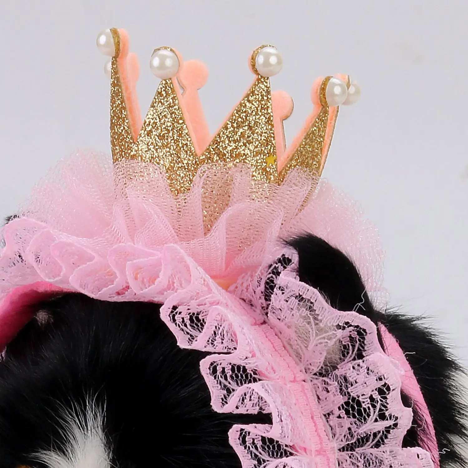 Pet Hat Decorative Elegant Pet Hat Cute Crown Lace Pet Headband Fashion Pet Hat Cat Pet Dress Up For Kitten Puppy Party Wedding