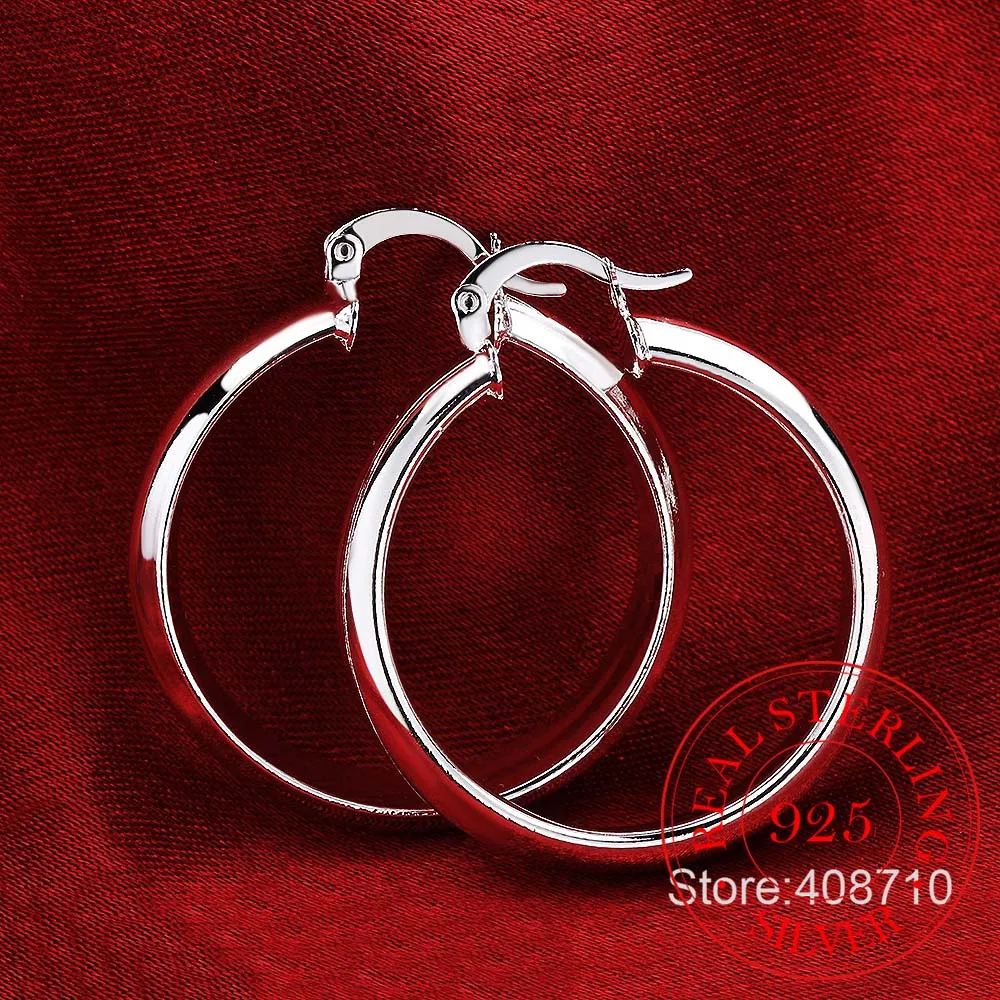 Pendientes de aro de plata 925 para mujer, regalo de boda, joyería fina de Europa, regalo de Navidad, gran oferta, fiesta de compromiso