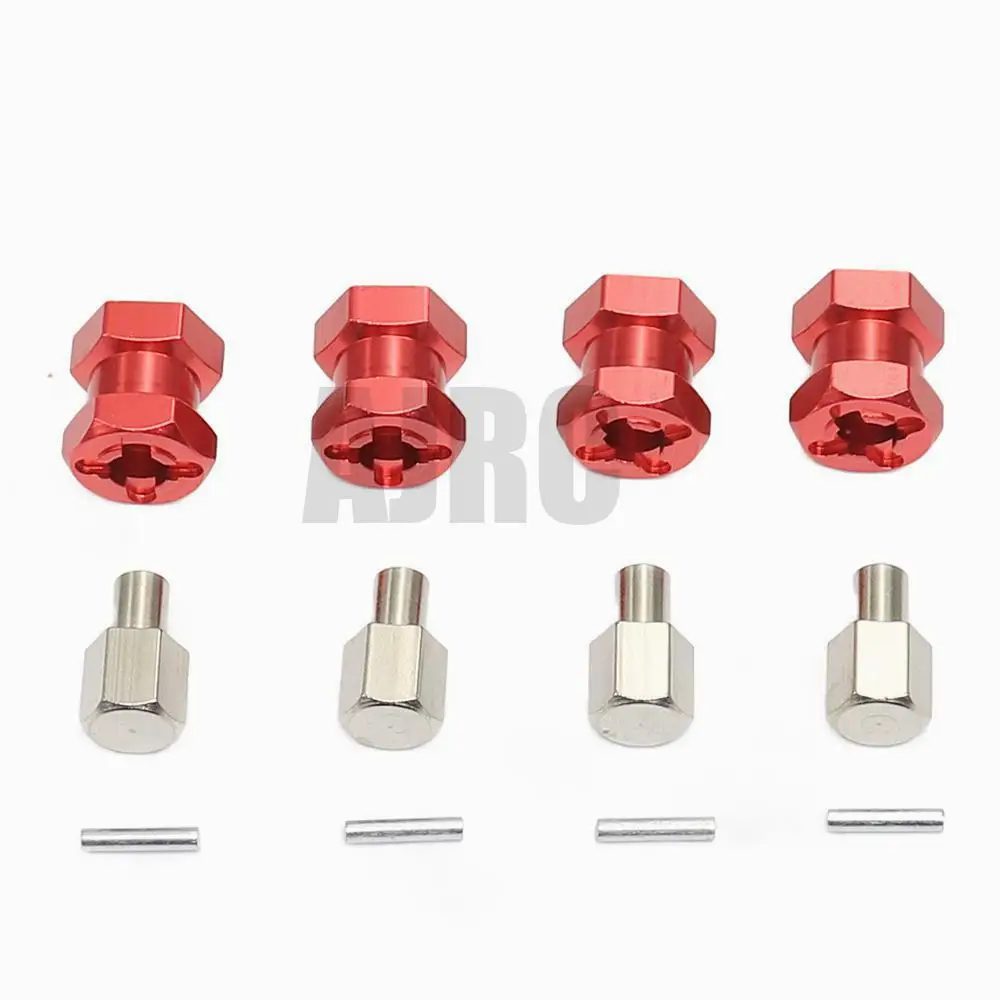 4pcs aluminum RC car 12/15/20/25mm hexagon wheel hub drive adapter extension combination coupler for 1/10 RC track axial SCX10 D