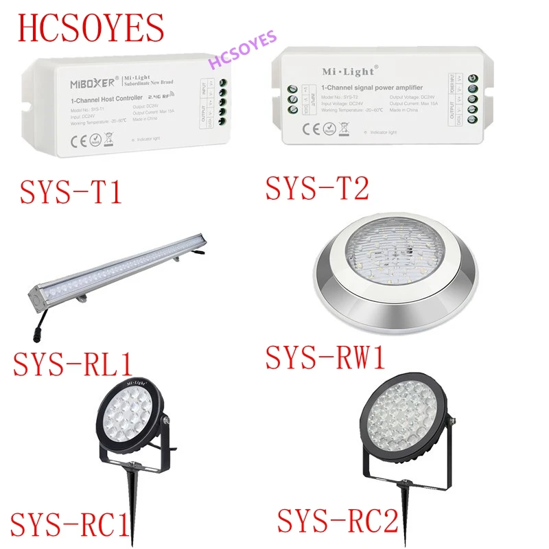 

MIBOXER SYS-T1/SYS-T2/SYS-RW1/SYS-RC1/SYS-RC2 1-Channel Host Controller signal power amplifier LED Wall Washer Light