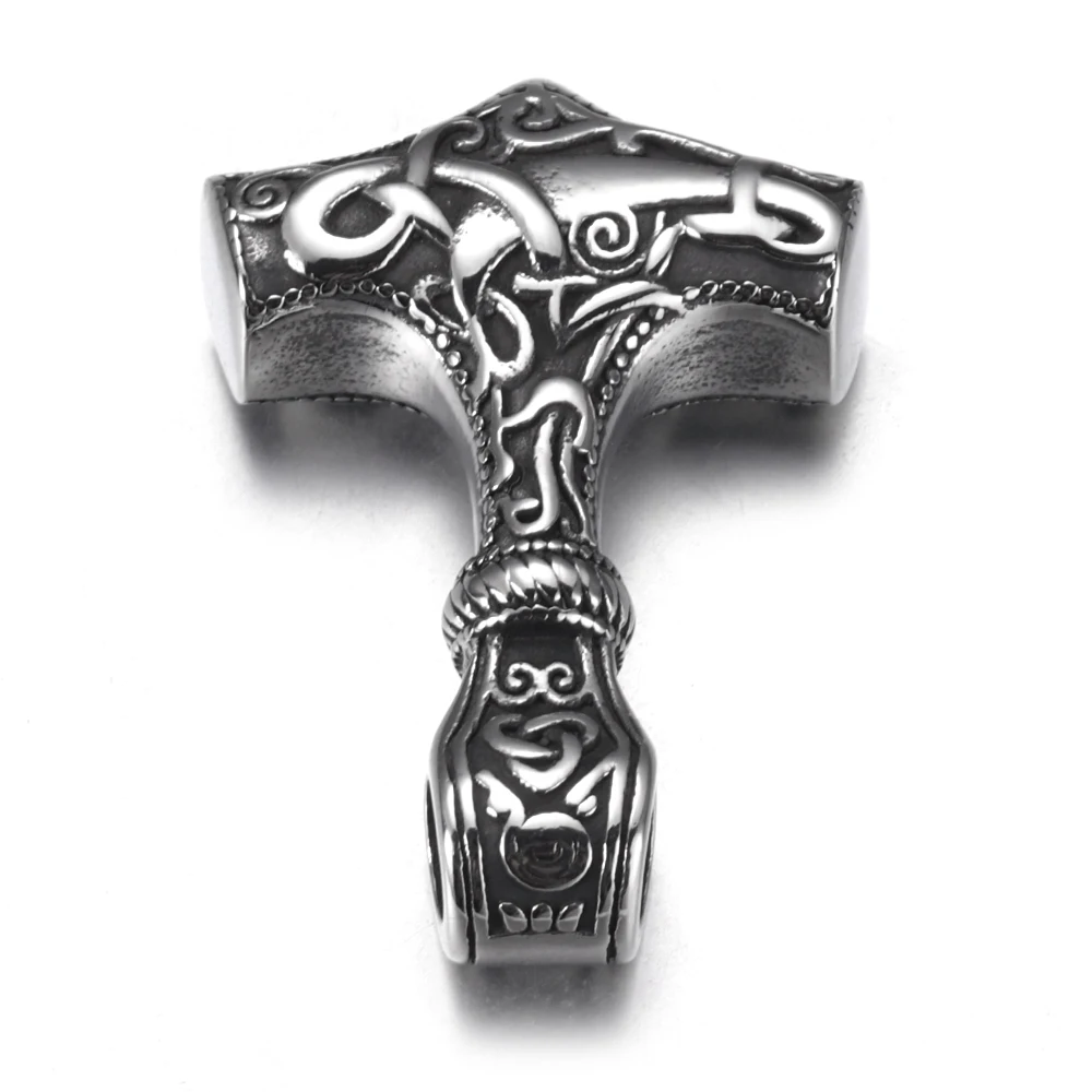 Stainless Steel Curved Viking Hammer Connector Polished Pendant DIY Bracelet Accessories Jewelry Making Supplies