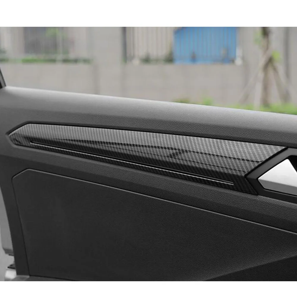 Front 2pcs-Door Handle Strip Cover Handrail Stick Trim Panel Frame Armrest For Volkswagen VW T-ROC TROC 2017 2018 2019 2020 2021