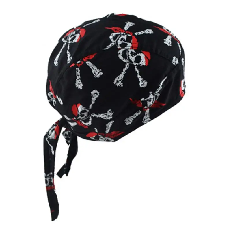 Unisex Motorcycle Skull Beanie Hip Hop Dance Butterfly Print Bandana Hat Helmet Liner Head Wrap Adjusted Pirate Scarf