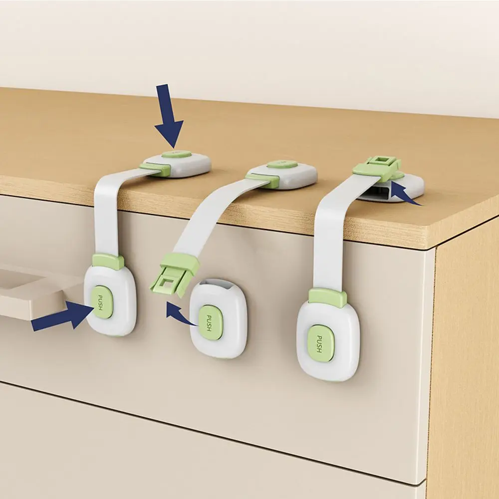 

Unique Double Buckle Adjustable Firm Child Protection Equipment Refrigerator Door Locks Cabinet Locks Baby Safety Locks