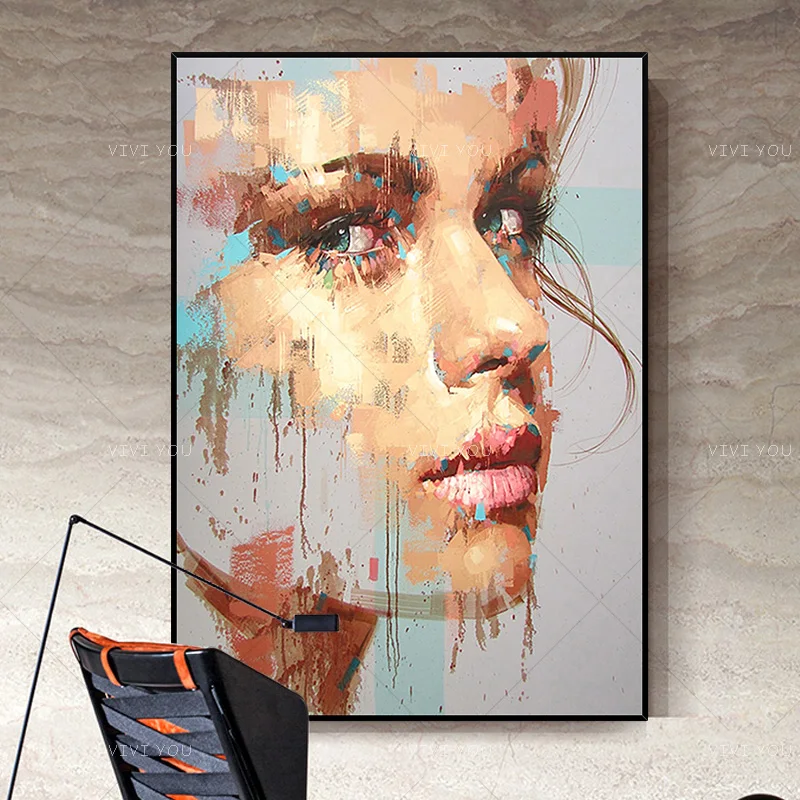 

100% Hand Painted Portrait Oil Paintings Woman Face Paintings On Canvas Art Wall Picture Home Decor No Frame