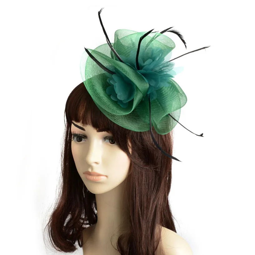 

New Fascinator Hair Headband With Feather Vintage French Clip Floral Tiaras Hair Clip for Women Headpieces Tovenaar Fascinateur