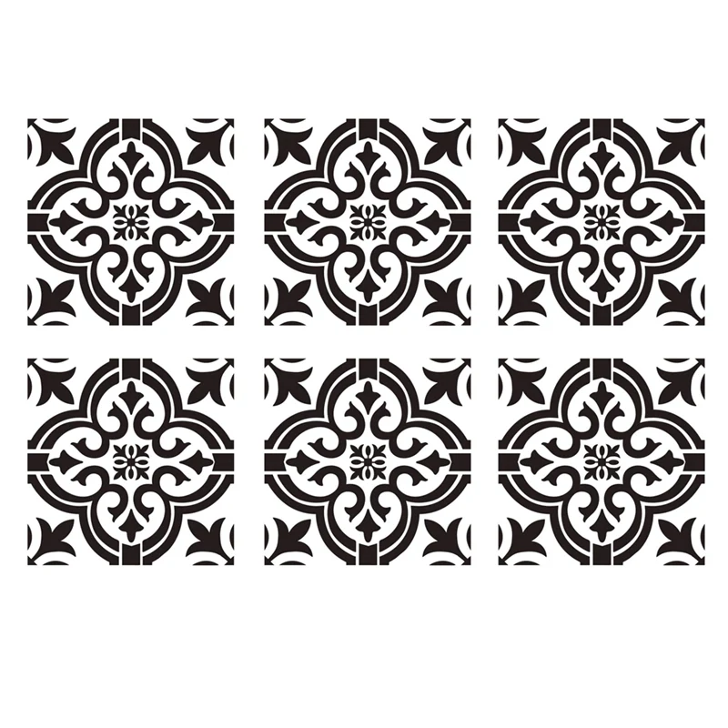 6 Pcs DIY Painting 30X30cm Vintage Flower Pattern Stencils Template for Tile Wall Floor Furniture Painting Decorative