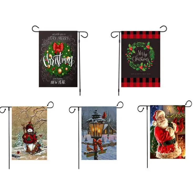 Christmas flag series pattern Christmas Snowman Garden Flag Banner Flags 47*32cm Xmas Party Supplies SN1327