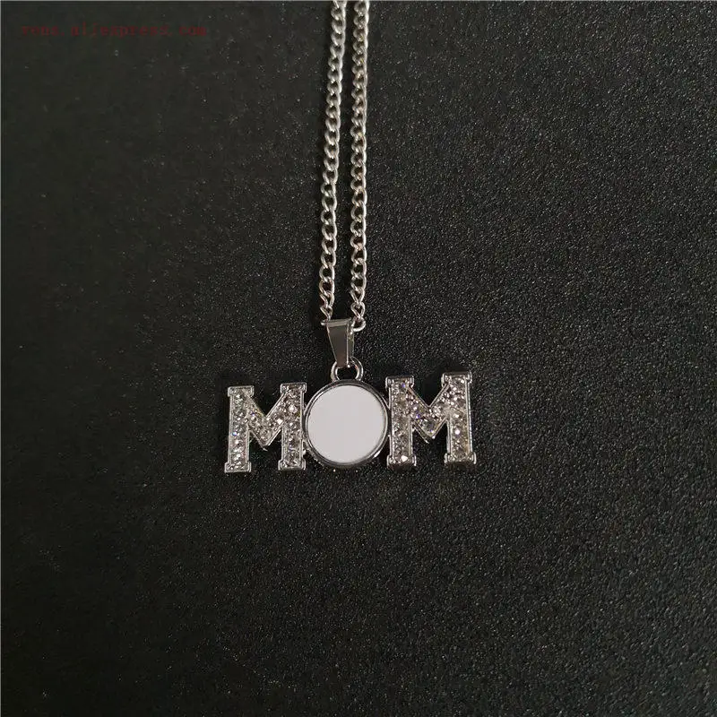 sublimation blank MOM necklaces pendants Mother's Day gift hot transfer printing consumables 30pieces/lot new style