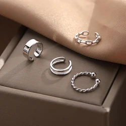 Nuevos pendientes simples de Clip de cadena para mujer, linda chica, geometría en forma de C, Clip hueco para oreja, sin agujero para Piercing