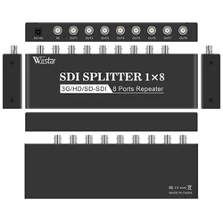 Wiistar 1080P SD/HD/ 3G SDI 1x8 SDI Splitter 1 in 8 out 300m for SD signals 200m for HD signals and 100m for 3G signals for SDI