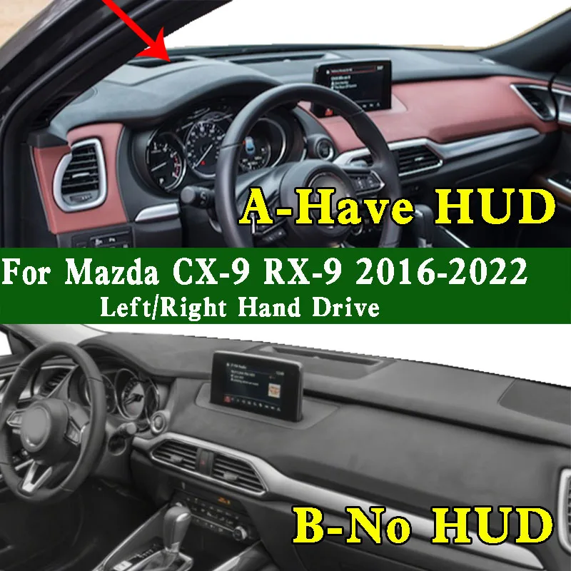 

For Mazda CX-9 RX-9 CX RX9 Grand Touring 2016-2022 Dashmat Dashboard Cover Instrument Panel Pad Anti-Dirt Proof Dash Mat