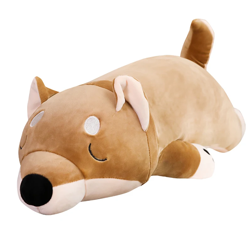 

60/80/100cm Cartoon Lying Plush Stuffed Dog Big Toys Shiba Inu Dog Doll Lovely Animal Children Birthday Gift Corgi Plush Pillow