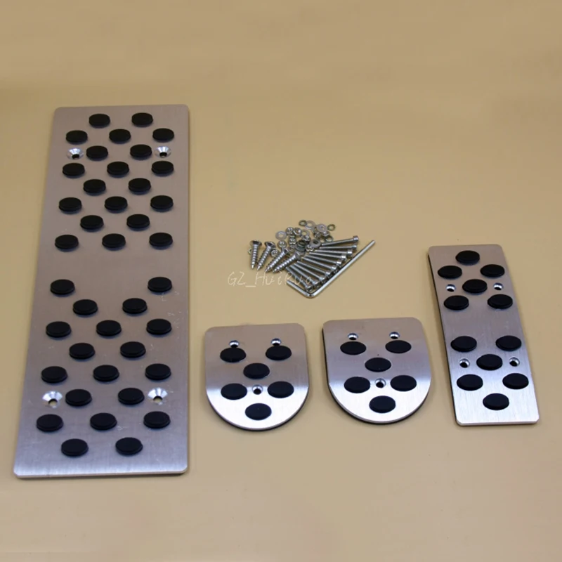 Nova liga de alumínio pedal resto placa mt pedais freio acelerador para audi a4 a5 a6 a8 b7 b8 q5 tren 4 pçs