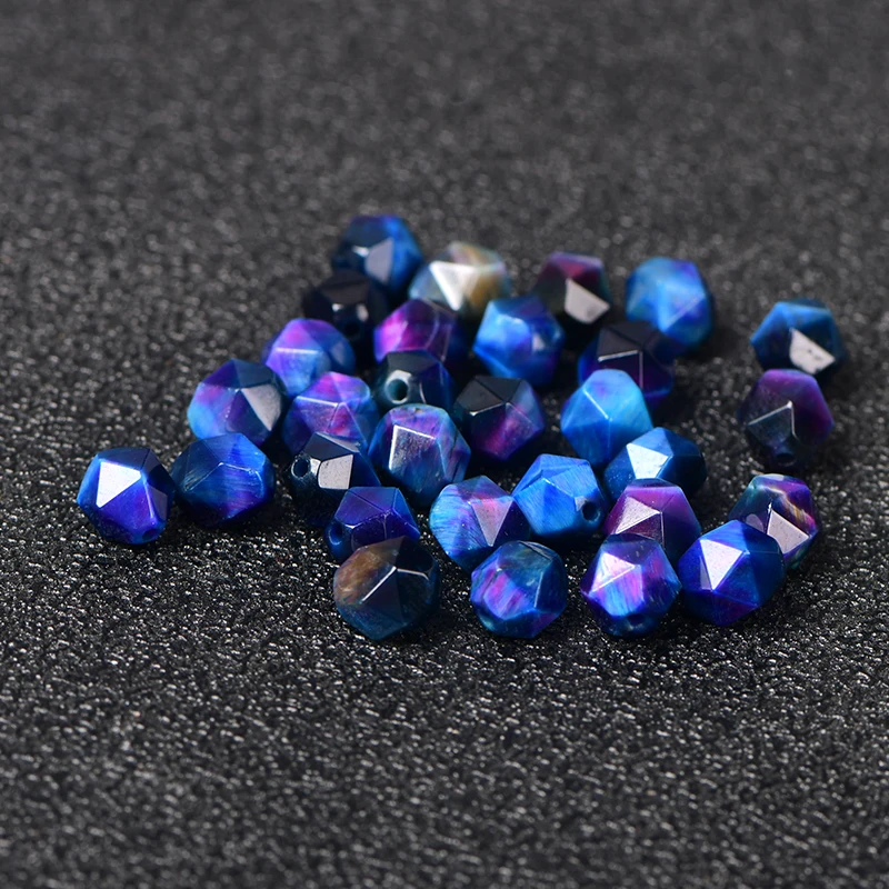 5A Natural Blue Tiger Eye Quartz Crystal Single Bead DIY Beads Jewelry Making