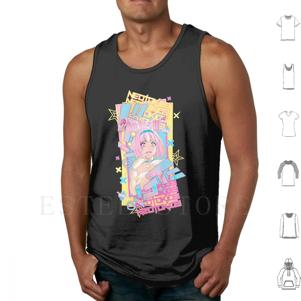 Neotokio3 / / Do The Pop Tank Tops Vest Neotokio3 Anime Manga Hentai Alluring Sexy Anime Girl Waifu Oppai Ecchi Fashion