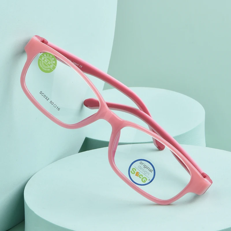 SECG-Montura De gafas ópticas ultraligeras para niños, lentes flexibles y suaves