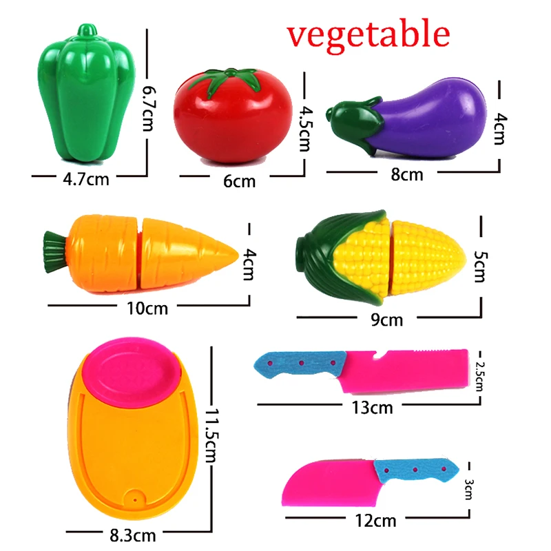 Simulated Fruit and Vegetable Model Cutting Toys Kitchen Cooking Tool Children Classic Play House Toy Birthday Gift for Children