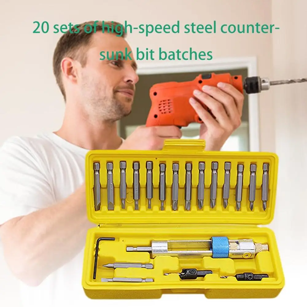 Imagem -05 - Hss Drill Bit Grupo Bits Chave de Fenda Flip Drive Countersink Bits Espera Dupla Meia Broca 20 Pcs