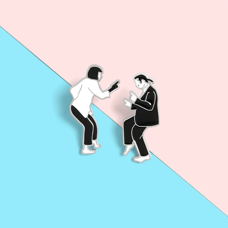 Pulp Fiction Enamel Pins Disco Impromptu Swing Dance Brooches Badges Fashion Movie Pin Gifts for Friends
