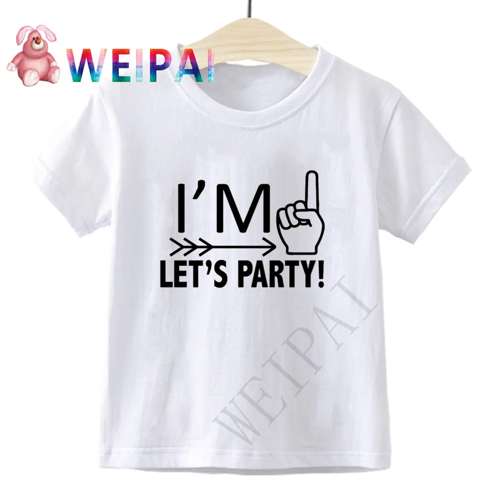 Bambini Cartoon Birthday Number 1 Print T-Shirt Boy & Girl I Am 1 Funny Gift Tshirt Baby 1 anno T Shirt bambini top