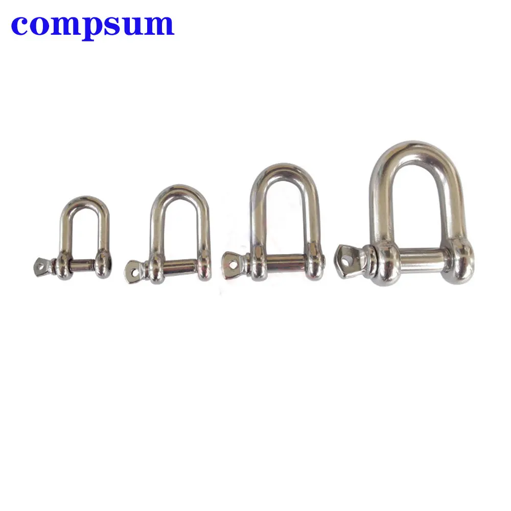 T316 Stainless Steel Screw Pin D Shackle wire rope lock chain connecting buckle