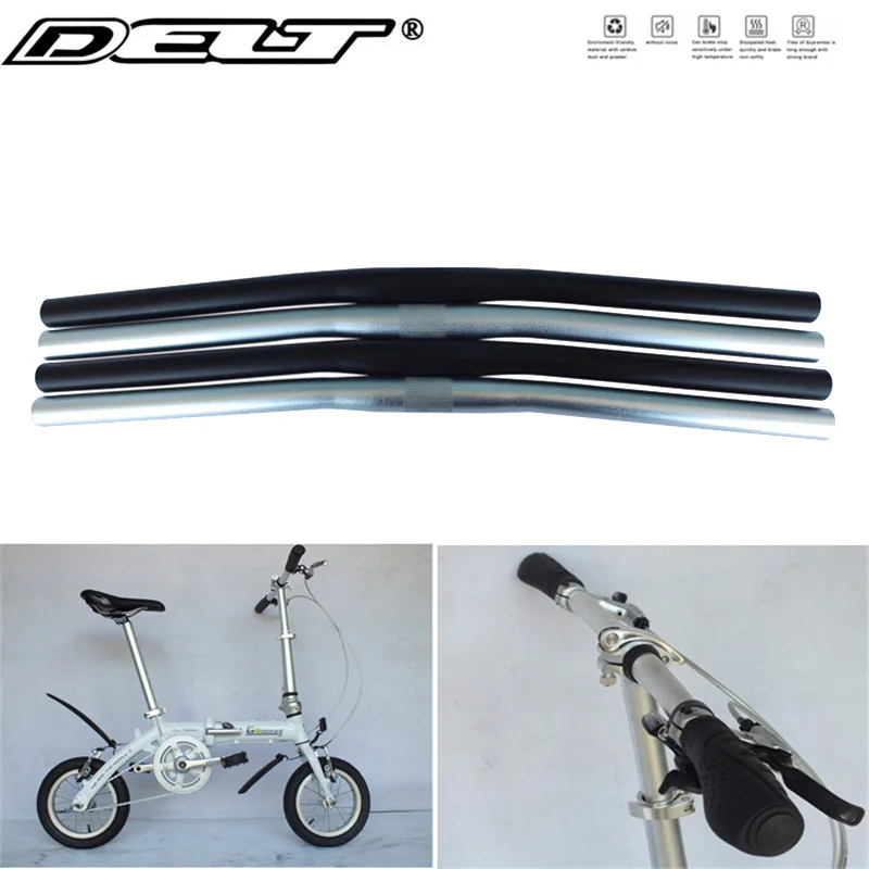 DELT  Bicycle Handlebar 25.4x560mm Steering Wheel Flat Bar Cycling Racing Alloy Folding Bike Straight Bar Parts