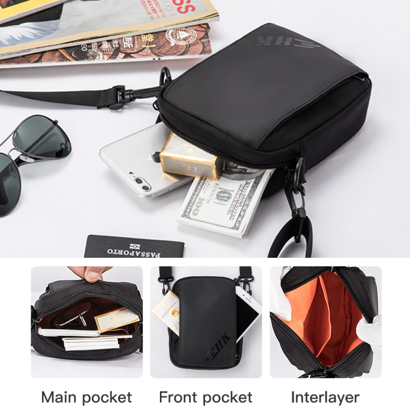 Hk Casual Mannen Schoudertas Waterdichte Vintage Crossbody Tassen Hoge Kwaliteit Mannelijke Handtas Capaciteit Mannen Messenger Bags Nieuwe Zak