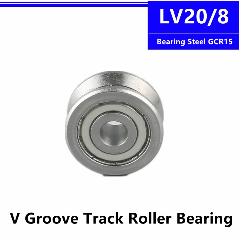 

10pcs LV20/8 LV20/8ZZ 8*30*14mm V Groove Track Guide Wheel Roller Bearing Pulley 8x30x14mm