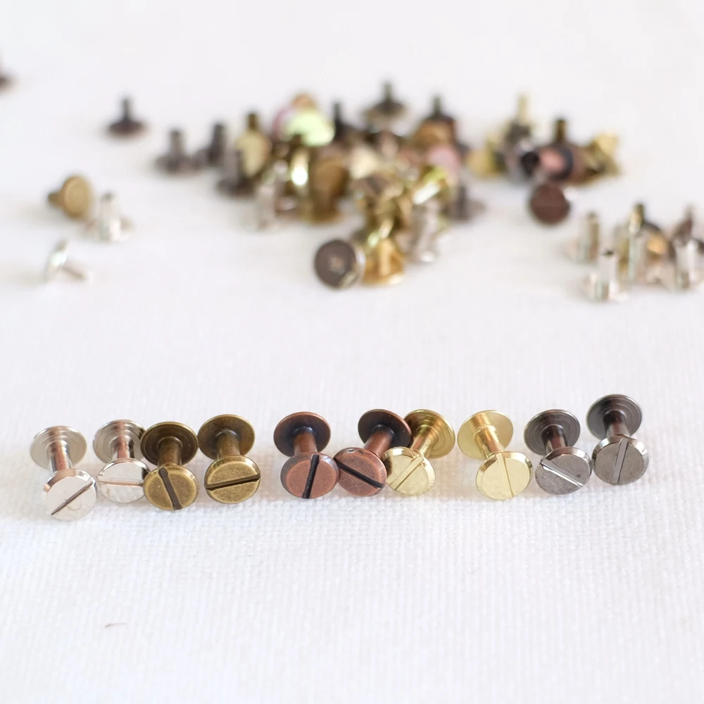 M3 Size 100pcs Colorful Metal Screws for Spiral Binder Loose-Leaf  Clip Silver/Bronze/Grey/Golden 4mm/7mm