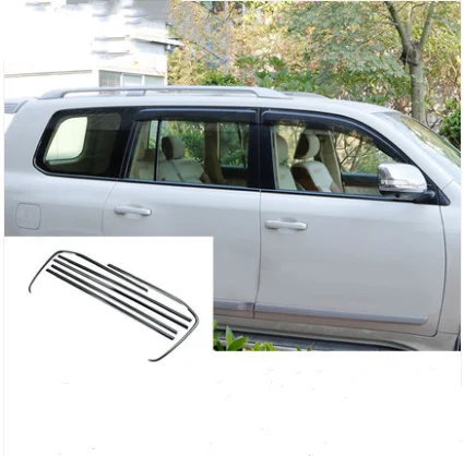 

For Toyota Land Cruiser /FJ200 2008-2020 black Car Stick Stainless Steel Glass Window Garnish Pillar Middle Column Strip Trim