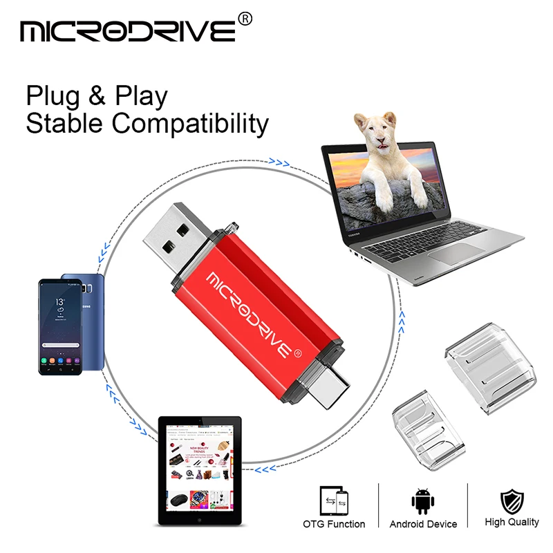 Type C USBフラッシュドライブ 4GB 8GB 16GB 32GB 64GB 128GB Androidスマートフォン用 メモリ ミニUSBスティック USB C