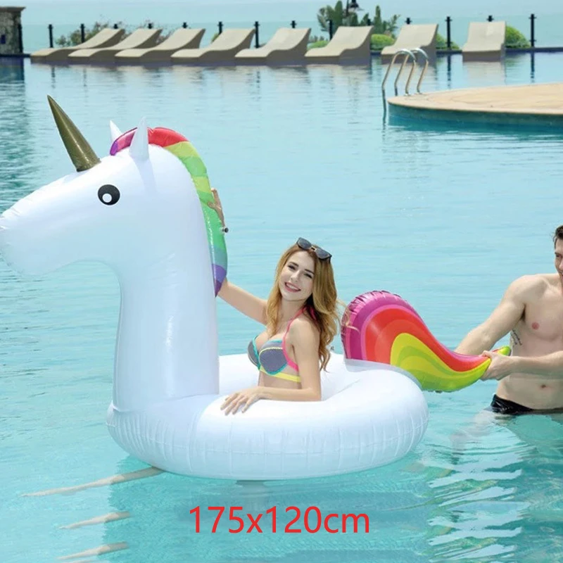 Giant Inflatable Unicorn Pool Float Swim Ring Floating Swim Float Gonflable Piscina Boias 90cm 120cm Child&Adult Water Toys